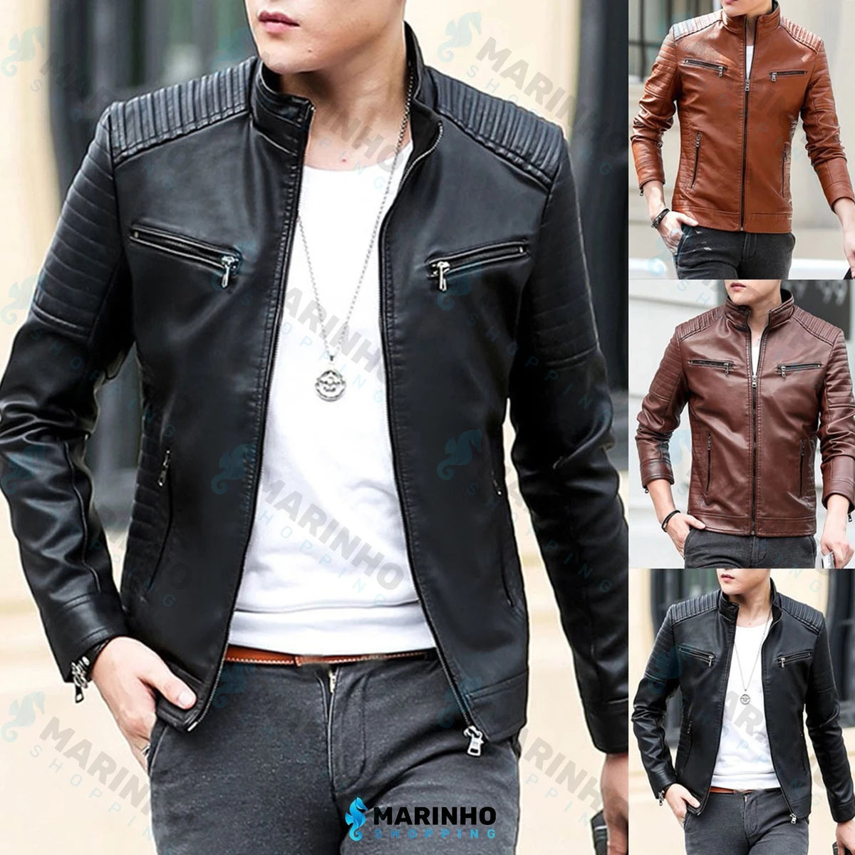 Jaqueta de Couro Masculina