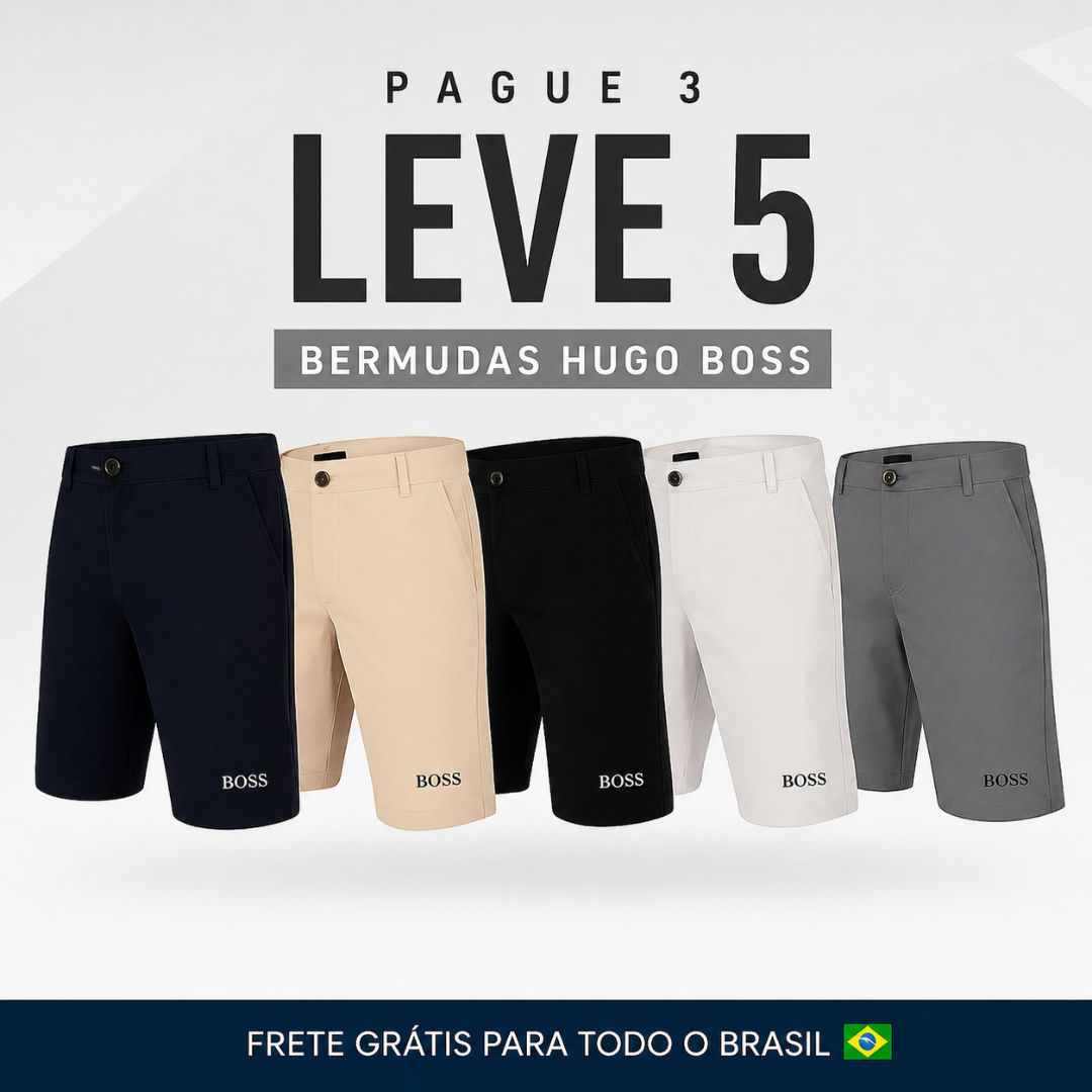 Bermudas Masculina em Sarja H - Boss (Pague 3 Leve 5) Queima de Estoque 🔥